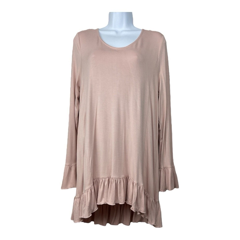 Womens Tunic Size L Coquette Fairy Tiered Ruffles Feminine Asymmetrical Flowy